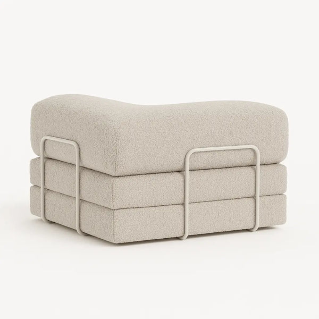 Bloom Sofa Bed Armchair, Boucle Linen Fabric - Sofa in a Box
