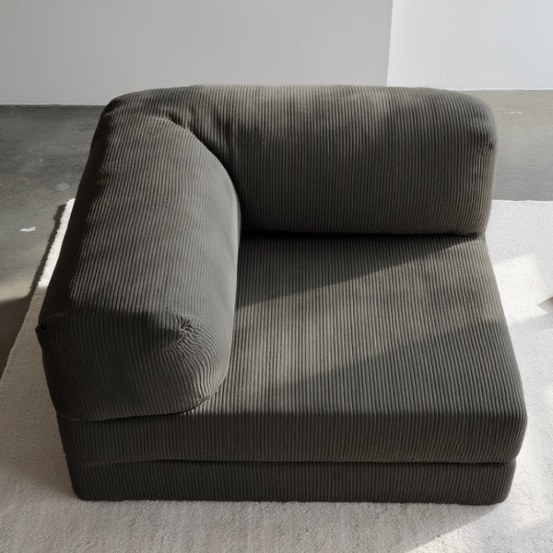 Bloom Sofa Bed Armchair in Gray Boucle Fabric - Sofa in a Box