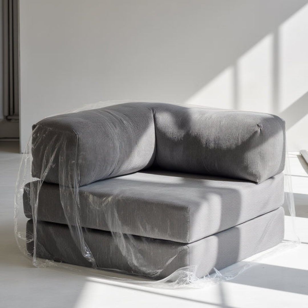 Bloom Sofa Bed Armchair in Gray Boucle Fabric - Sofa in a Box