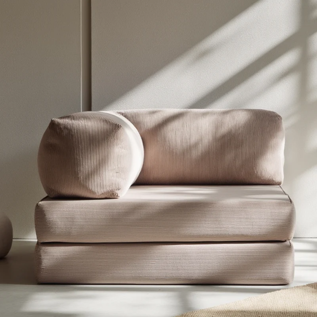 Bloom Sofa Bed - Sofa in a Box + Bloom Armchair in Boucle Linen Fabric