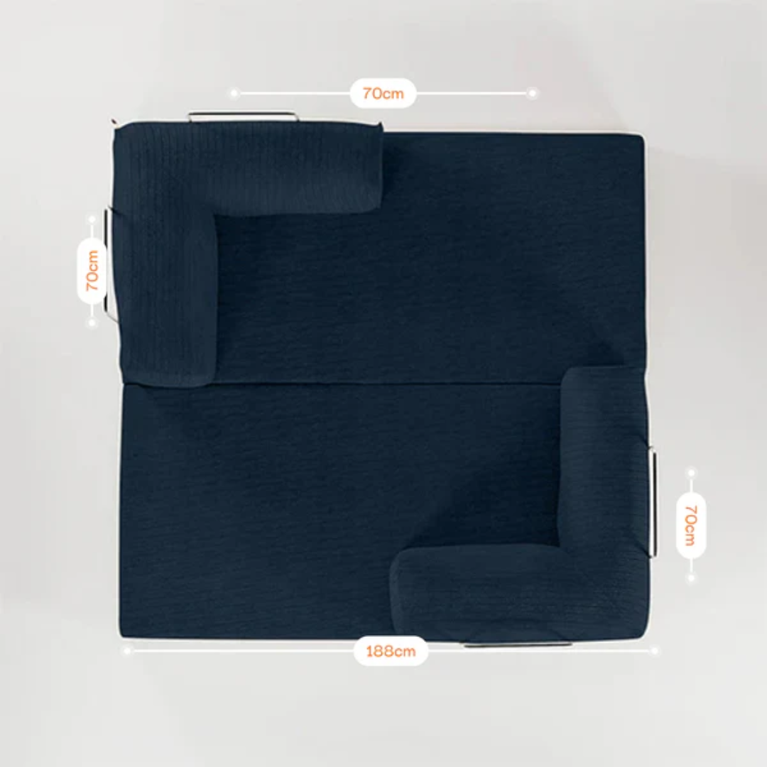 Bloom Sofa Bed Navy Blue Boucle Fabric - Sofa in a Box