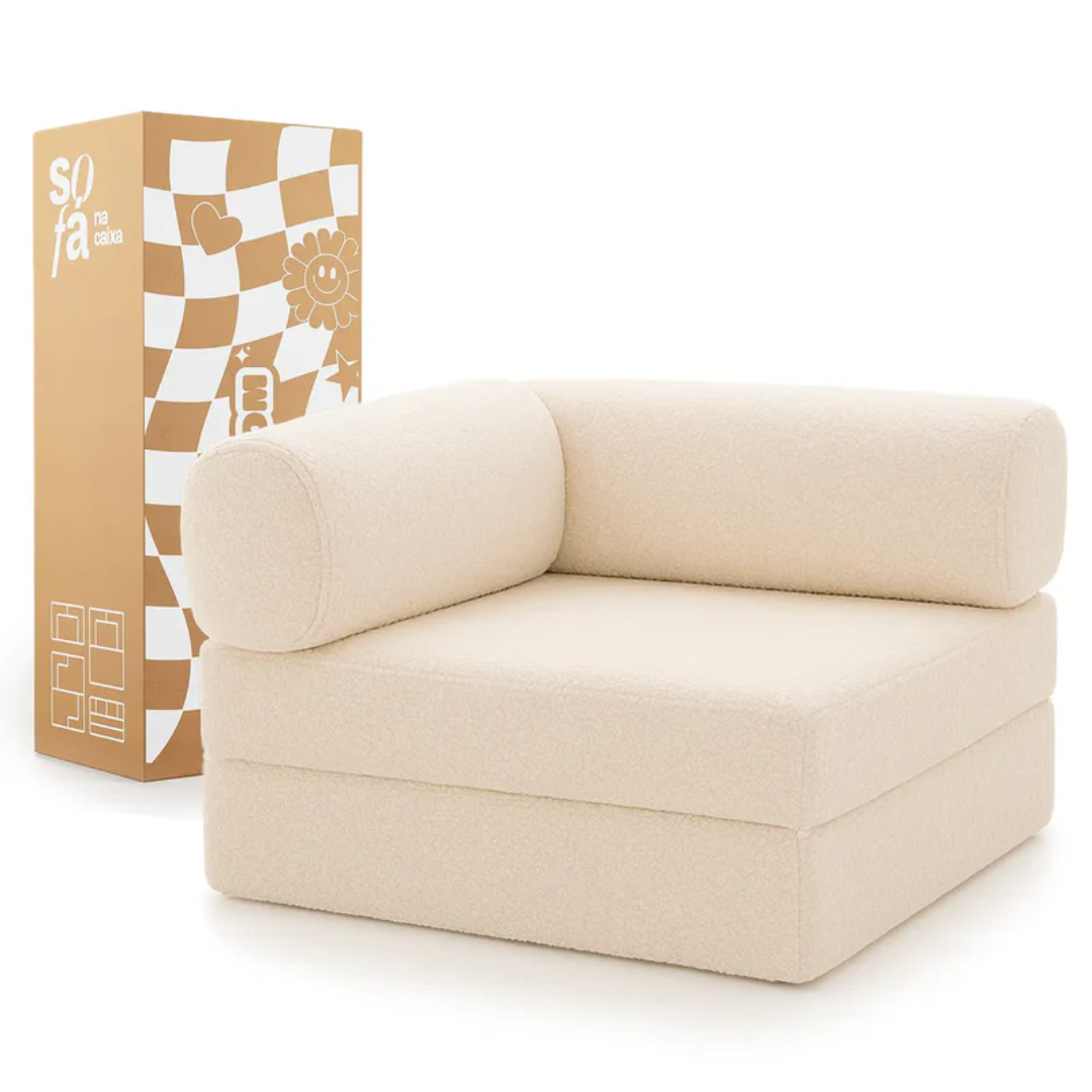 Bloom Sofa Bed - Sofa in a Box + Bloom Armchair in Boucle Linen Fabric