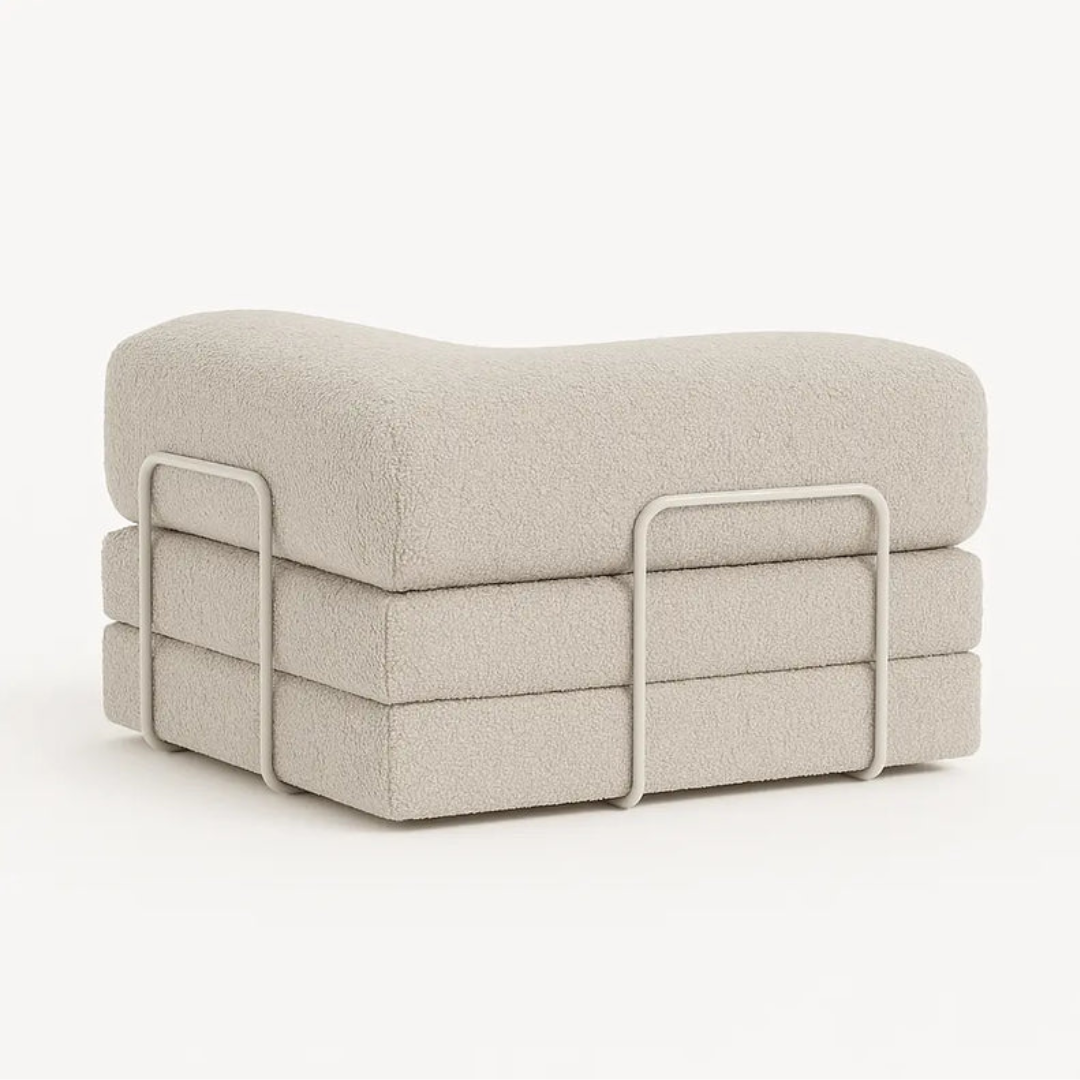 Bloom Sofa Bed - Sofa in a Box + Bloom Armchair in Boucle Linen Fabric