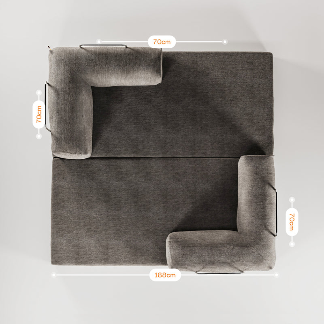 Bloom Sofa Bed Gray Boucle Fabric - Sofa in a Box