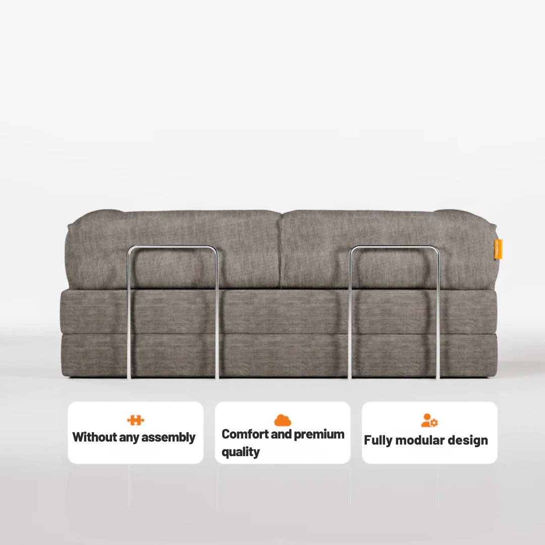 Bloom Sofa Bed Gray Boucle Fabric - Sofa in a Box