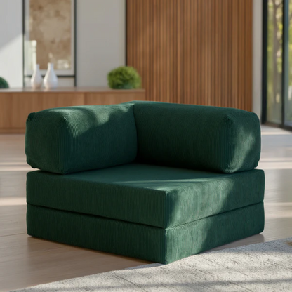 Bloom Sofa Bed Armchair Moss Green Boucle Fabric - Sofa in a Box