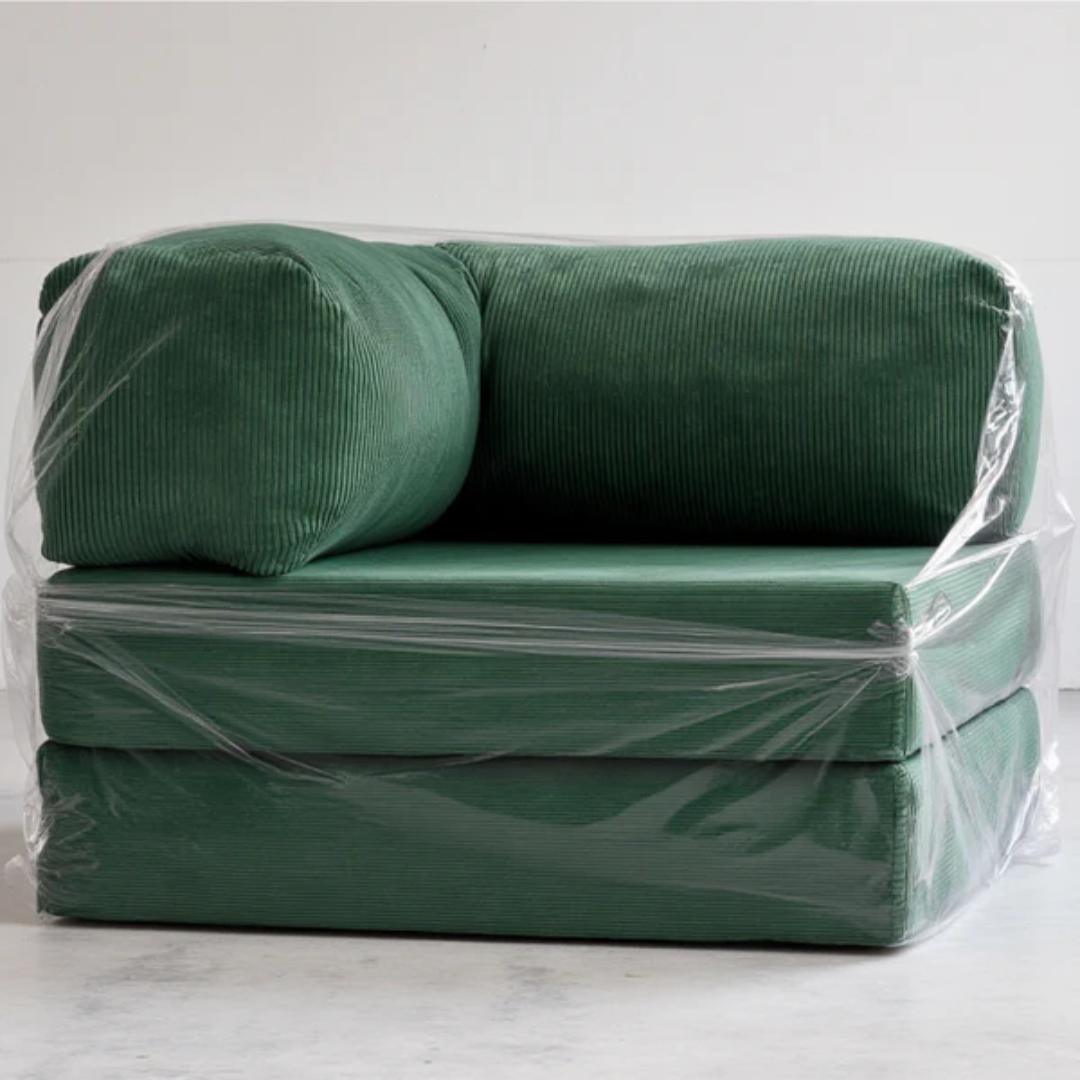 Bloom Sofa Bed Armchair Moss Green Boucle Fabric - Sofa in a Box