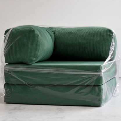 Bloom Sofa Bed Armchair Moss Green Boucle Fabric - Sofa in a Box