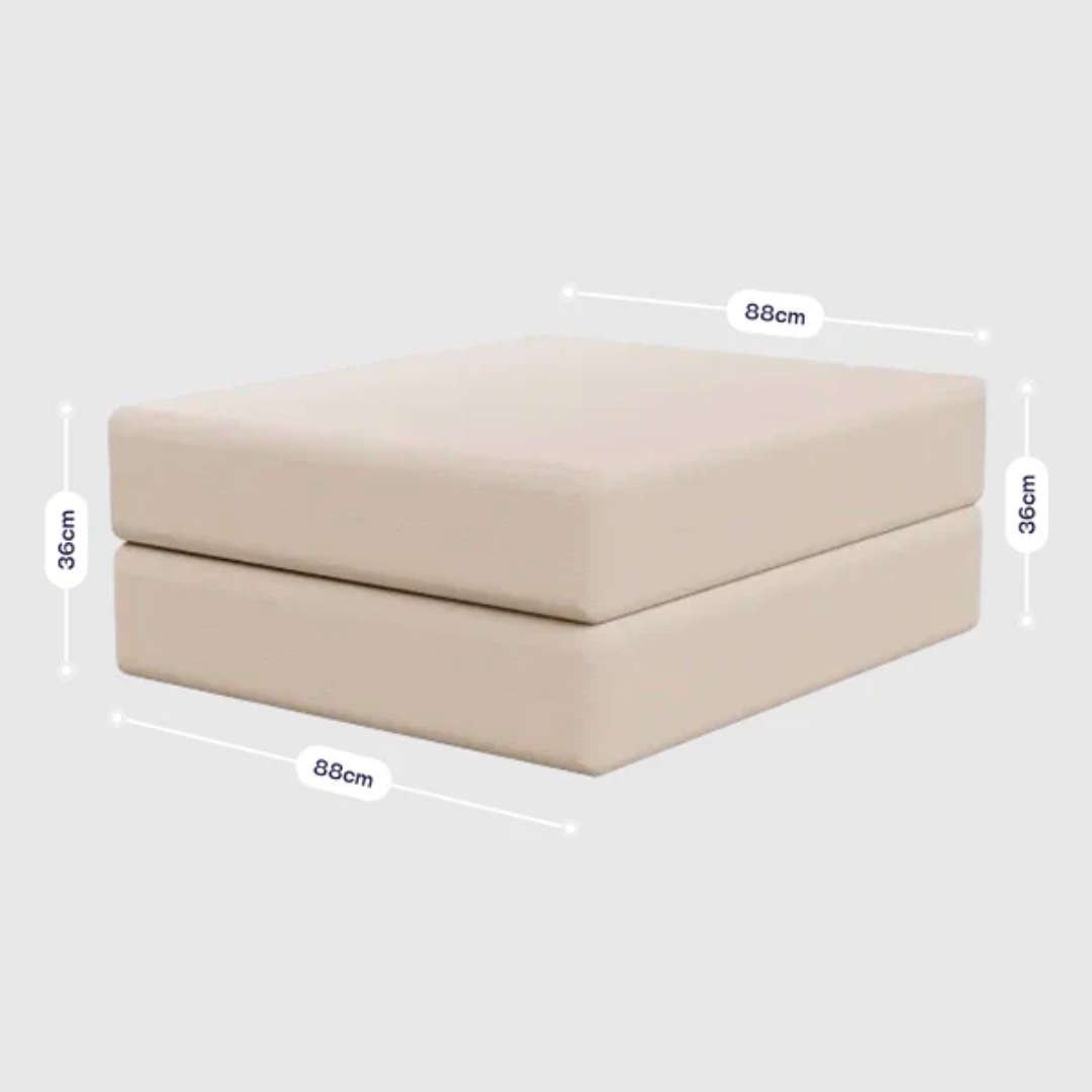 Chaise / Footrest Sofa Bed Bloom Orange Boucle Fabric