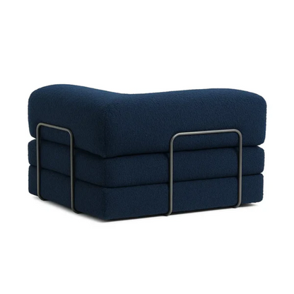 Bloom Sofa Bed Armchair Navy Blue Boucle Fabric - Sofa in a Box