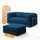 Sofa Bed - Sofa in a Box + Footrest in Blue Boucle Fabric
