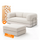 Sofa Bed - Sofa in a Box + Footrest in White Boucle Fabric
