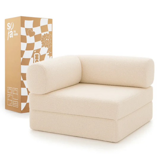 Bloom Sofa Bed Armchair, Boucle Linen Fabric - Sofa in a Box