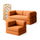 Bloom Sofa Bed - Sofa in a Box + Bloom Armchair in Orange Boucle Fabric
