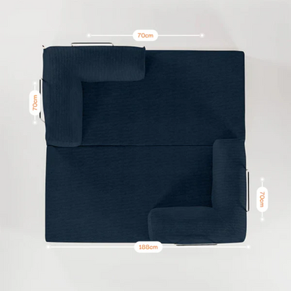 Bloom Sofa Bed Navy Blue Boucle Fabric - Sofa in a Box