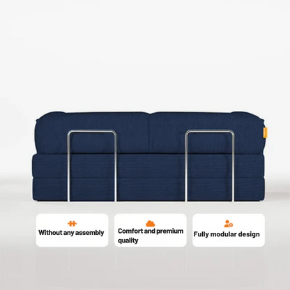 Bloom Sofa Bed Navy Blue Boucle Fabric - Sofa in a Box