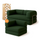 Bloom Sofa Bed - Sofa in a Box + Bloom Armchair in Moss Green Boucle Fabric