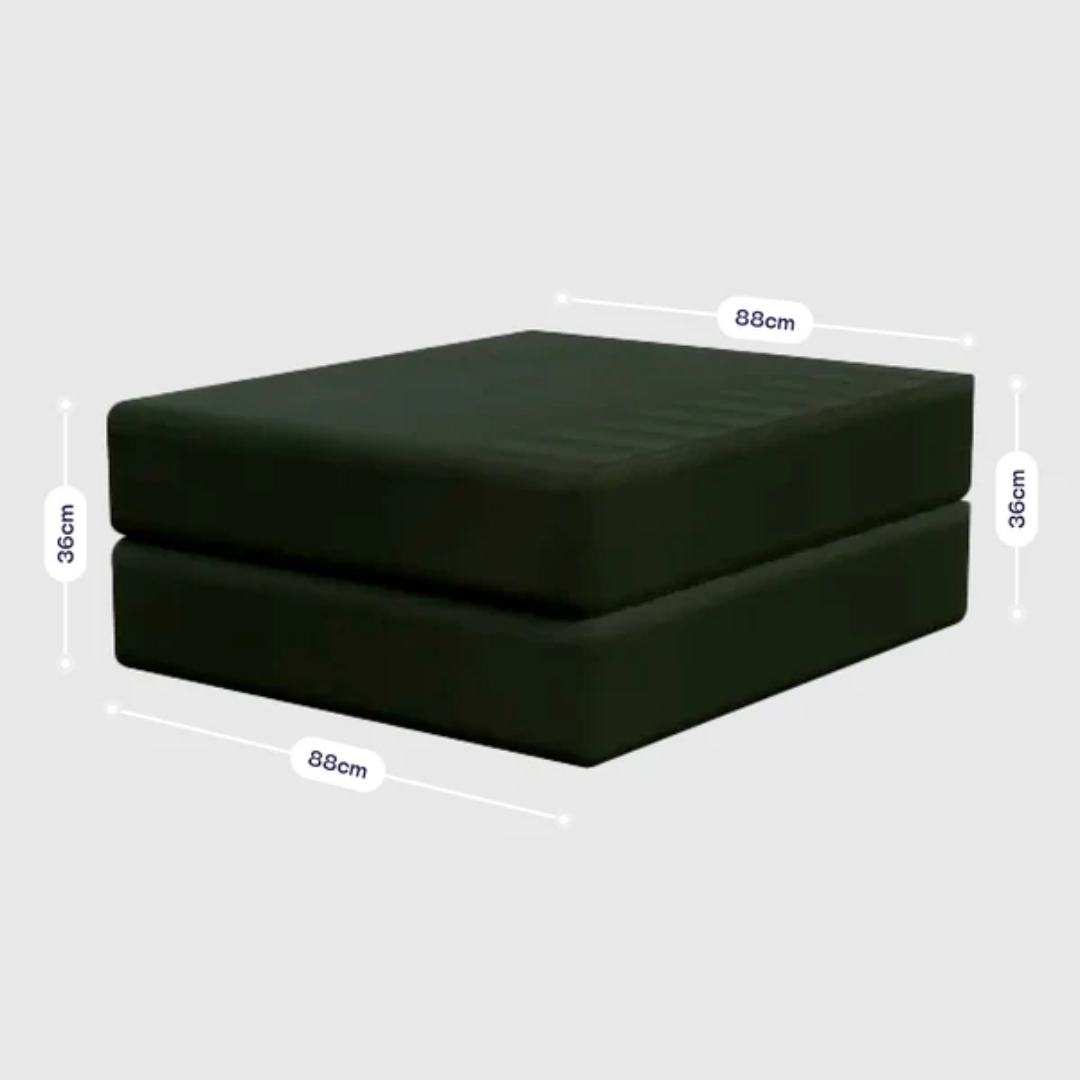 Chaise / Footrest Bloom Sofa Bed Boucle Fabric Moss Green