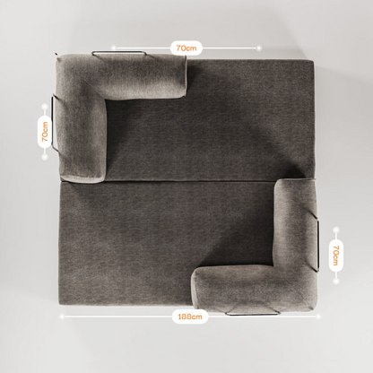 Bloom Sofa Bed Gray Boucle Fabric - Sofa in a Box