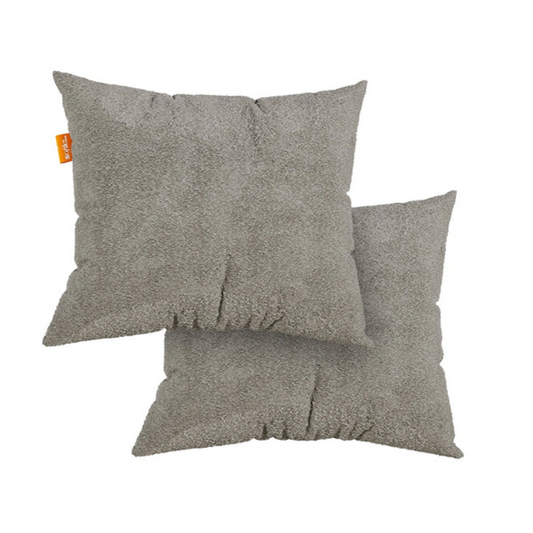 Set of 2 Bouclé Fabric Cushions - Gray - 45x45cm